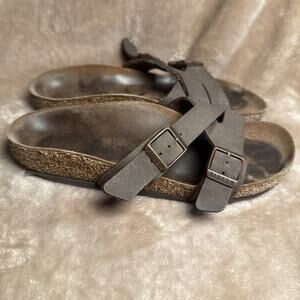 Birkenstock Yao Sandals Mocha Brown Slide Slip‎ On Buckle Strap 36 Women 5/5.5